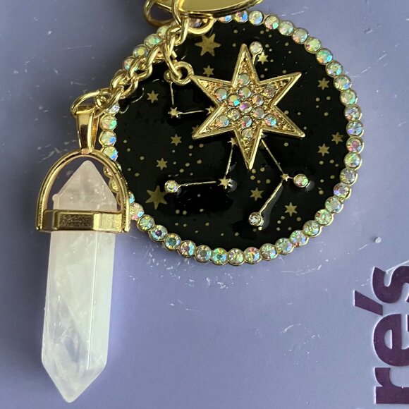 NWT Virgo Zodiac Crystal Keychain Bag Charm Claire’s Celestial Witchy Whimsigoth - Picture 5 of 5